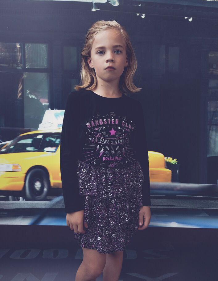 Falda rosa LENZING™ ECOVERO™ con estampado cachemira niña-6