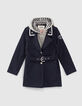 Trench navy de nailon con capucha extraíble para niña -2