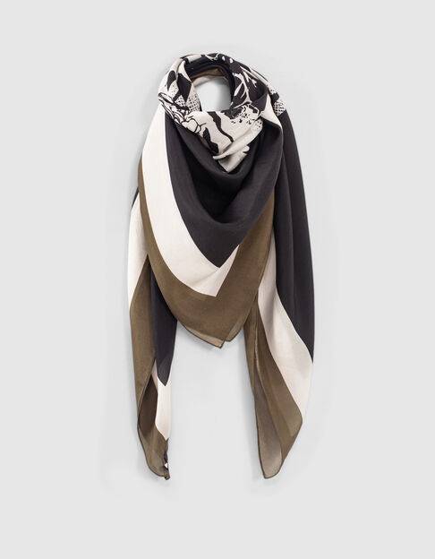 Women’s motif wool scarf