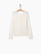 Pull en maille moulinée blanc cassé fille-4
