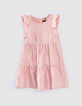 Roze jurk met volants meisjes-1