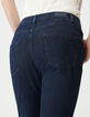 Jean droit bleu foncé powerstretch cropped Femme-4