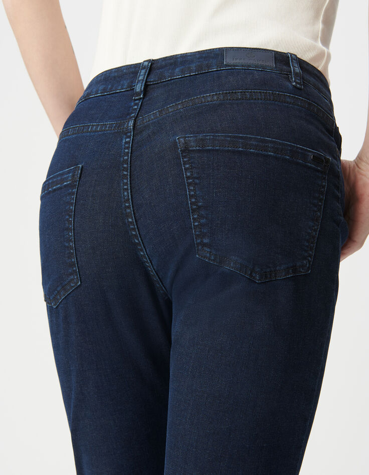 Jean droit bleu foncé powerstretch cropped Femme-4