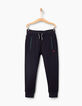 Pantalon marine en maille piquée garçon-2