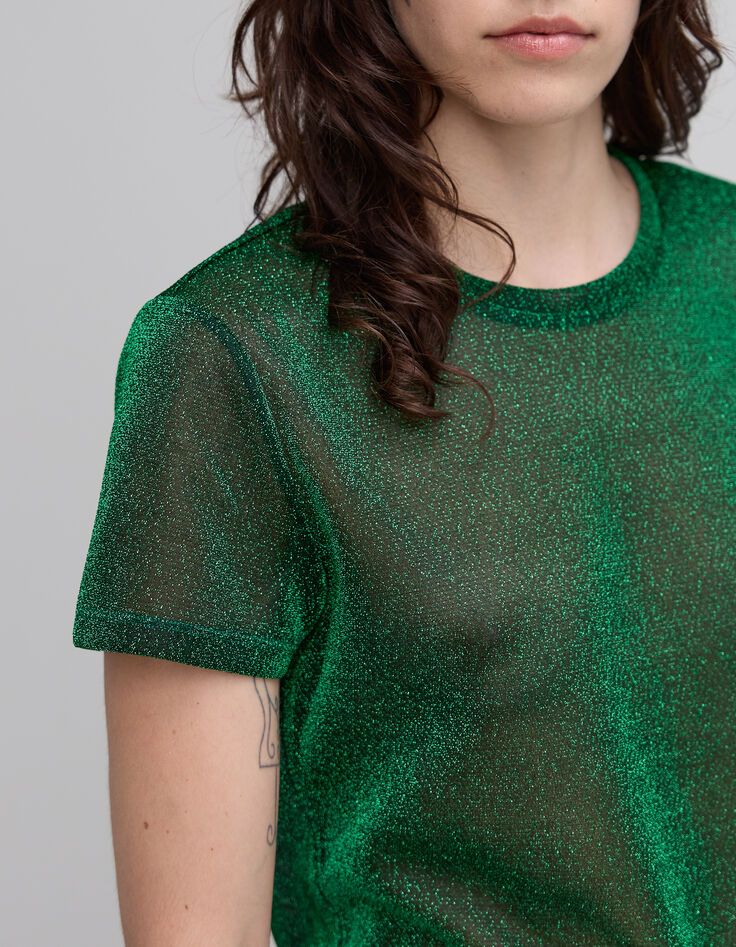 Camiseta verde suave lúrex animal print-4
