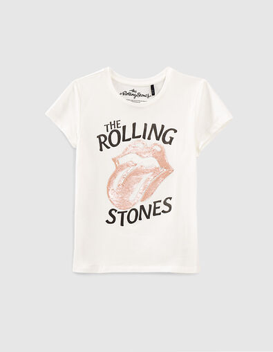 Camiseta blanca lengua lentejuelas THE ROLLING STONES niña - IKKS