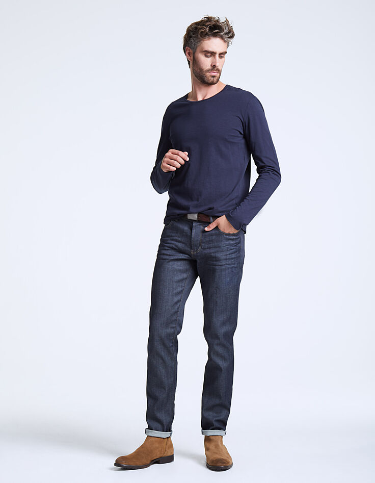 Tee-shirt marine manches longues Homme-6