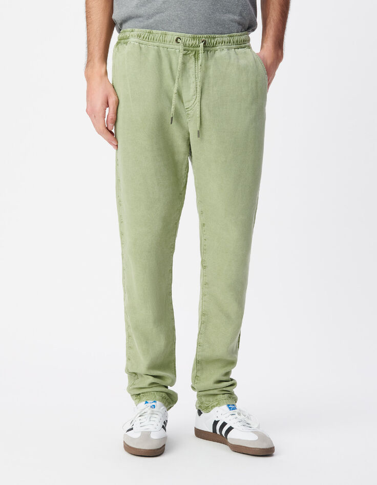Jogpant comfort vert taille &eacute;lastiqu&eacute;e Homme-2
