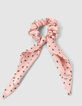 Scrunchie rosa satinado estrellas y rayos ni&ntilde;a-1
