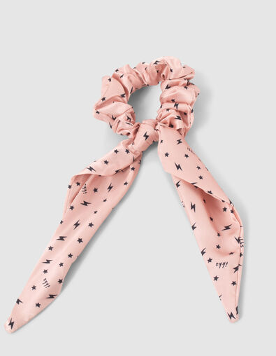 Scrunchie rosa satinado estrellas y rayos ni&ntilde;a - IKKS
