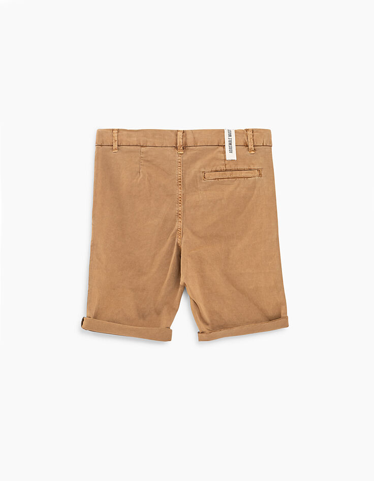 Bermuda beige foncé forme chino garçon -4