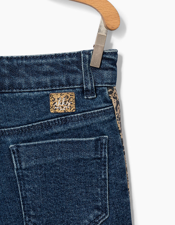 Stone blue jeansshort met luipaard voor meisjes - IKKS