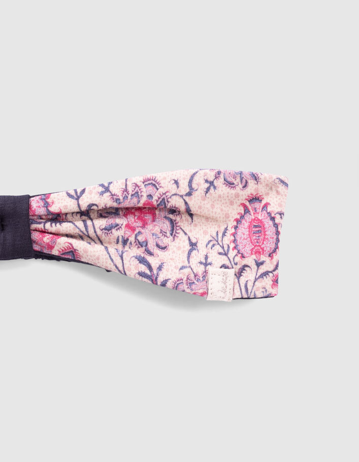 Baby girls’ navy/pink print reversible headband - IKKS