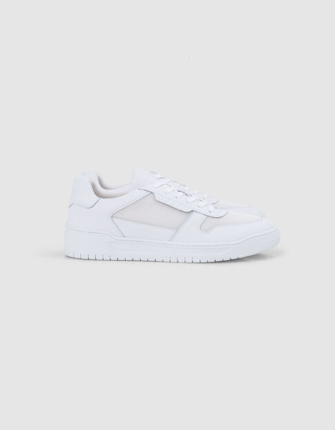 Baskets blanches bi-matières Homme - IKKS