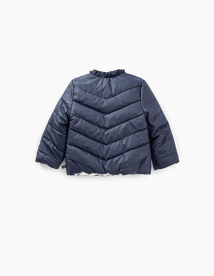 Doudoune réversible navy et iridescent recyclé bébé fille-4 Doudoune réversible navy et iridescent recyclé bébé fille-4