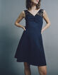Women’s navy dress with black lace straps-5
