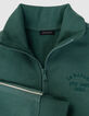 Cardigan zippé vert ganses rayées manches garçon-7