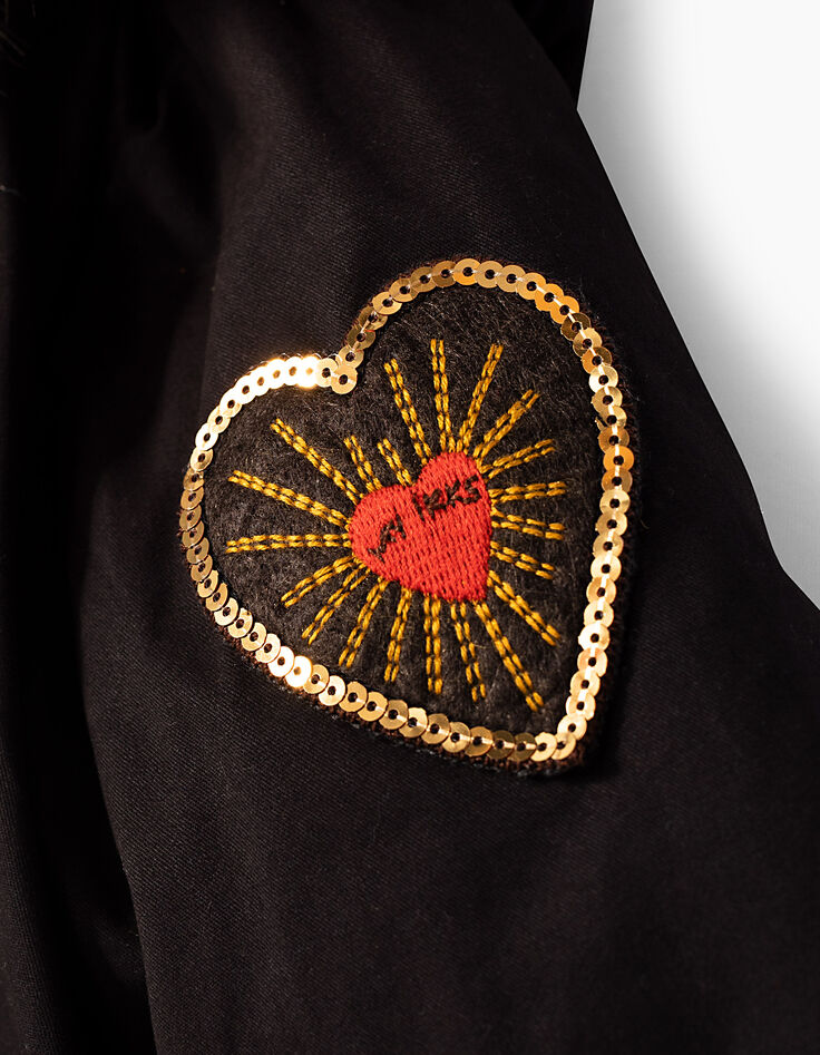 Schwarzer Mädchenparka-3
