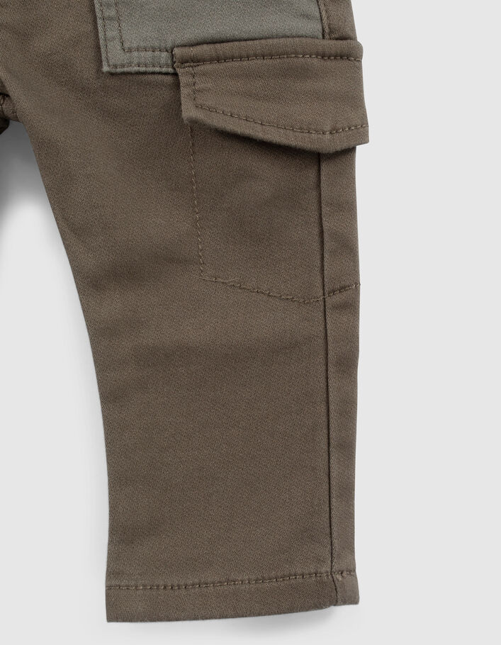 Baby boys’ khaki combat trousers with contrasting pockets - IKKS