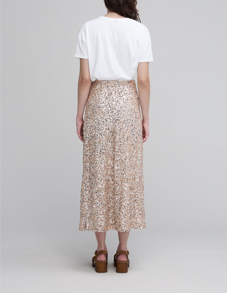 Jupe champagne brodée sequins Femme-3