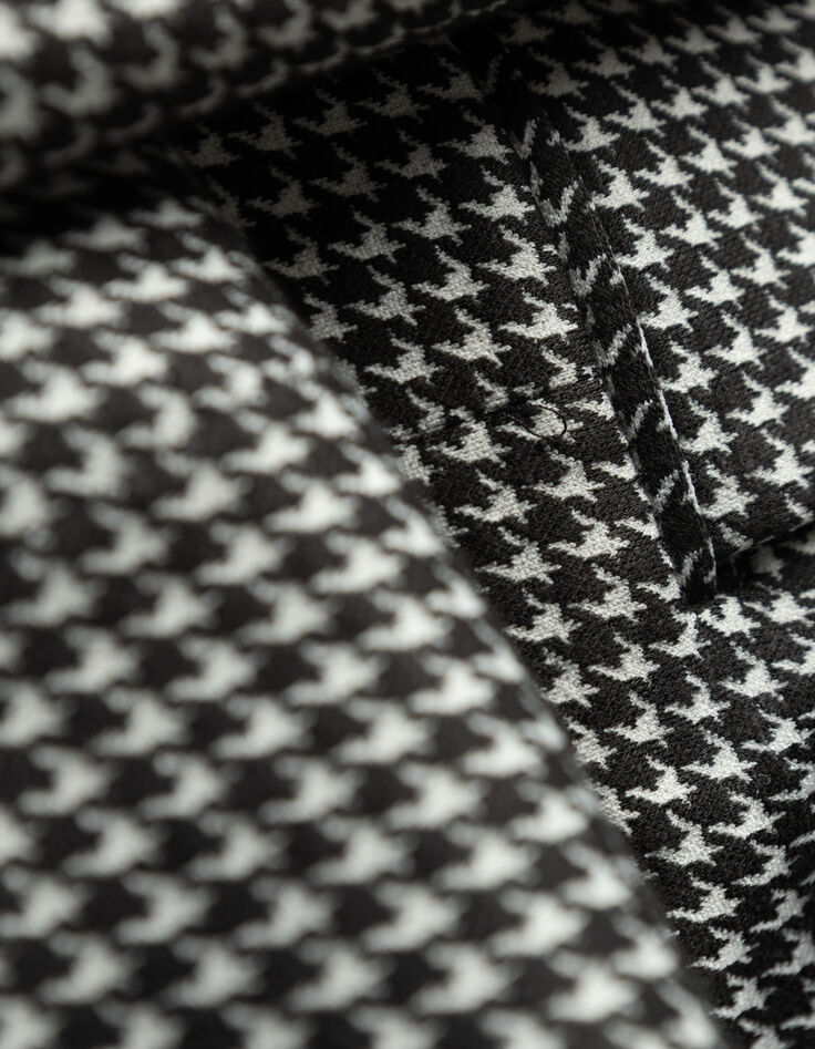 Veste de tailleur noire motif pied-de-poule Femme-4