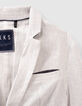 Veste de costume beige ray&eacute;e gar&ccedil;on-7