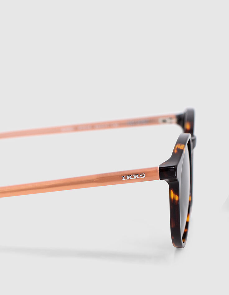 Lunettes solaires mixtes à écailles branches abricot-4