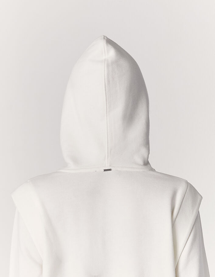 Women’s sweatshirt fabric hoodie with badge image - IKKS