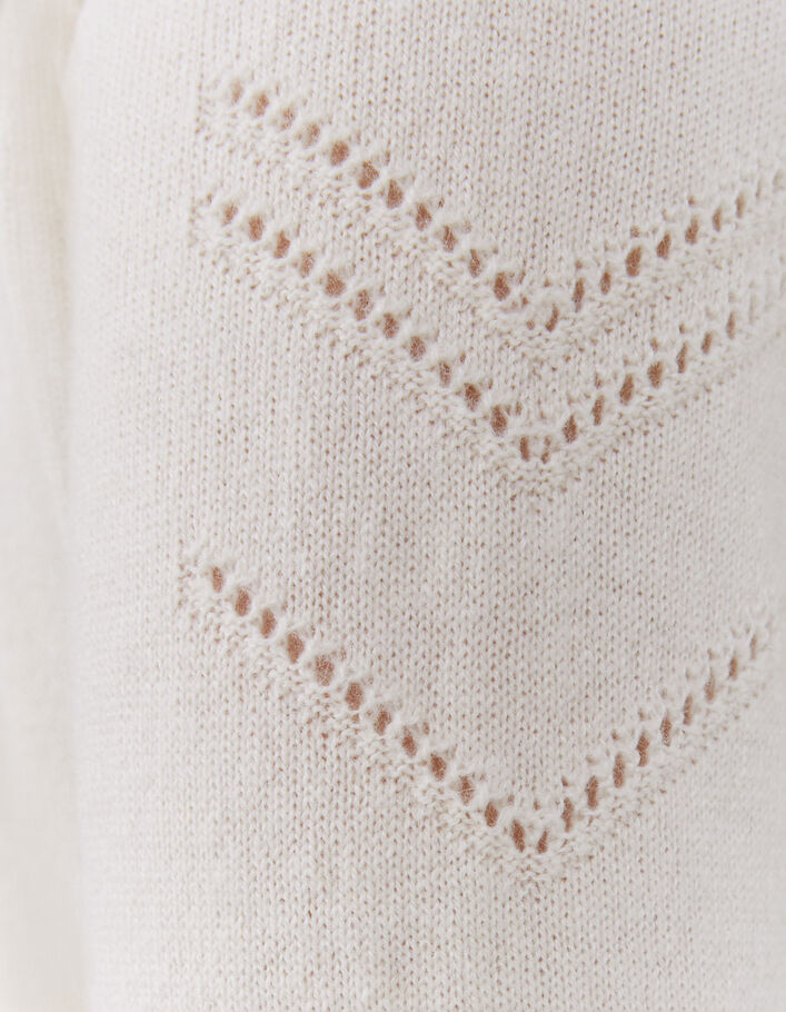 Women’s off-white chevron cashmere hooded cardigan-4