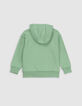 Sweat vert à capuche motif palmiers garçon-6