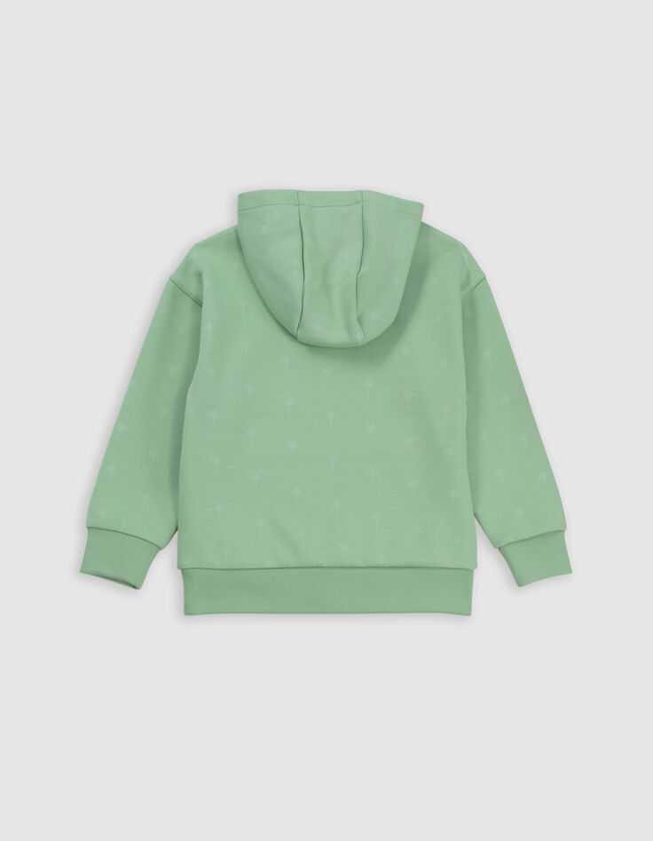 Sweat vert à capuche motif palmiers garçon-6