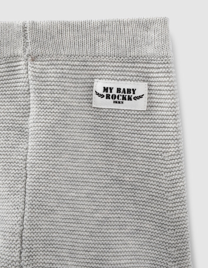 Baby’s putty marl organic cotton knit trousers - IKKS