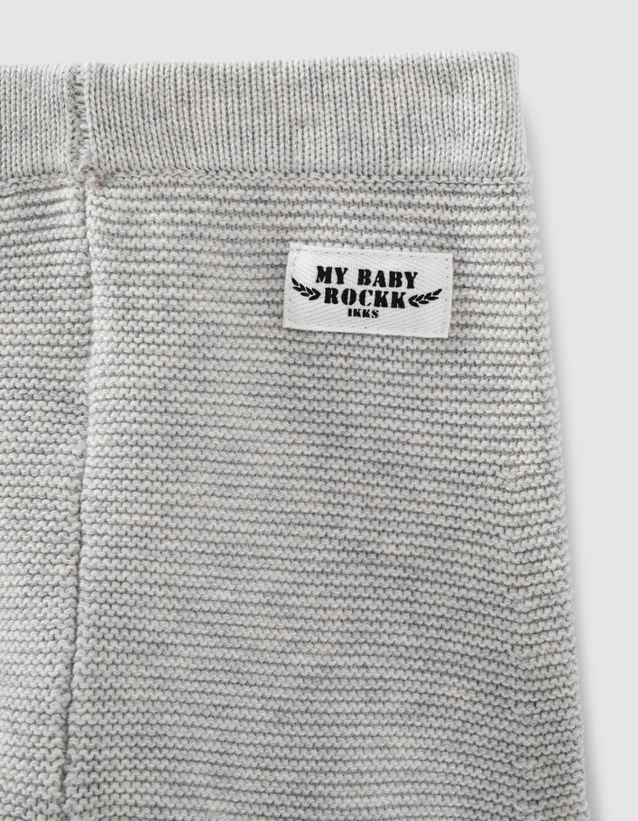 Pantalon mastic chiné en tricot coton bio bébé-3