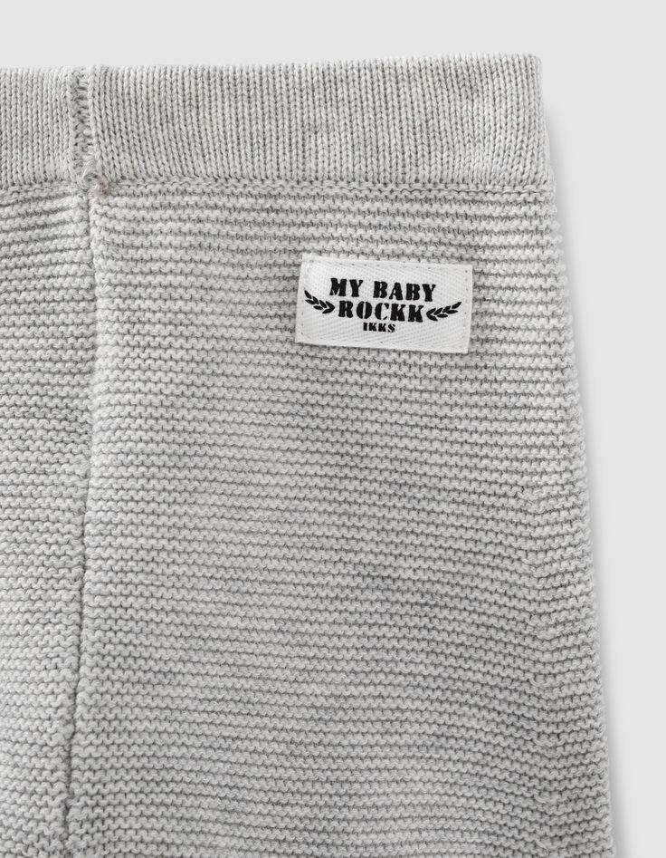 Baby’s putty marl organic cotton knit trousers-3