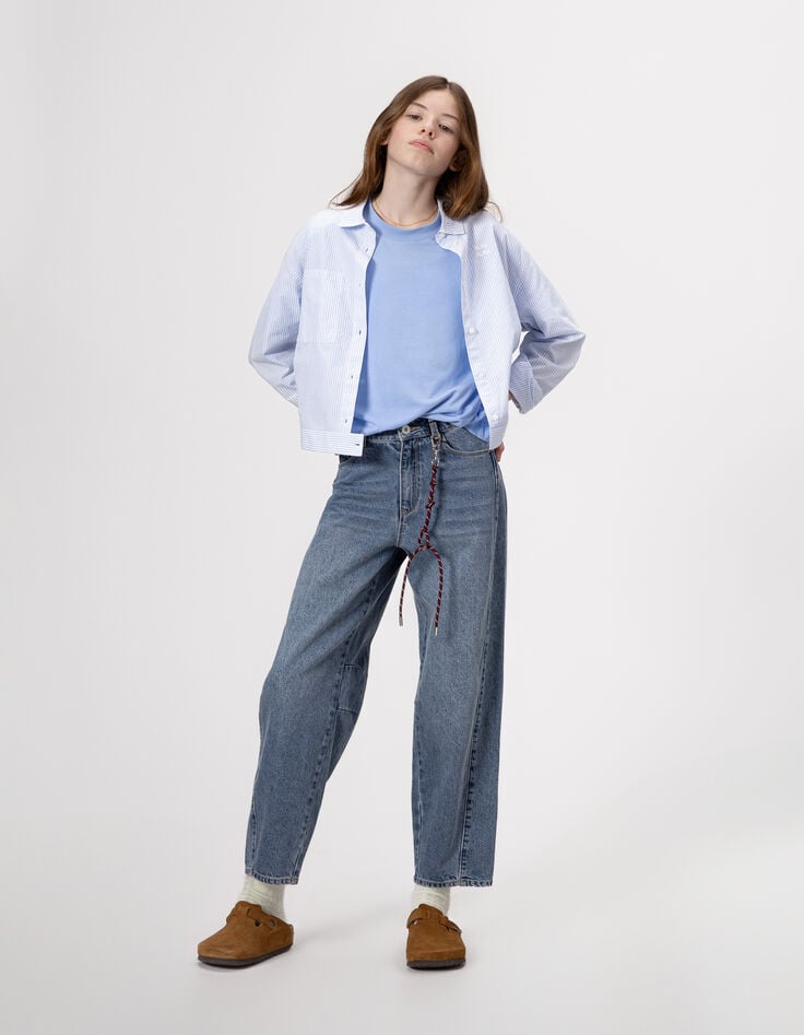 Camisa de rayas azul espíritu chaqueta niña-2 Camisa de rayas azul espíritu chaqueta niña-2