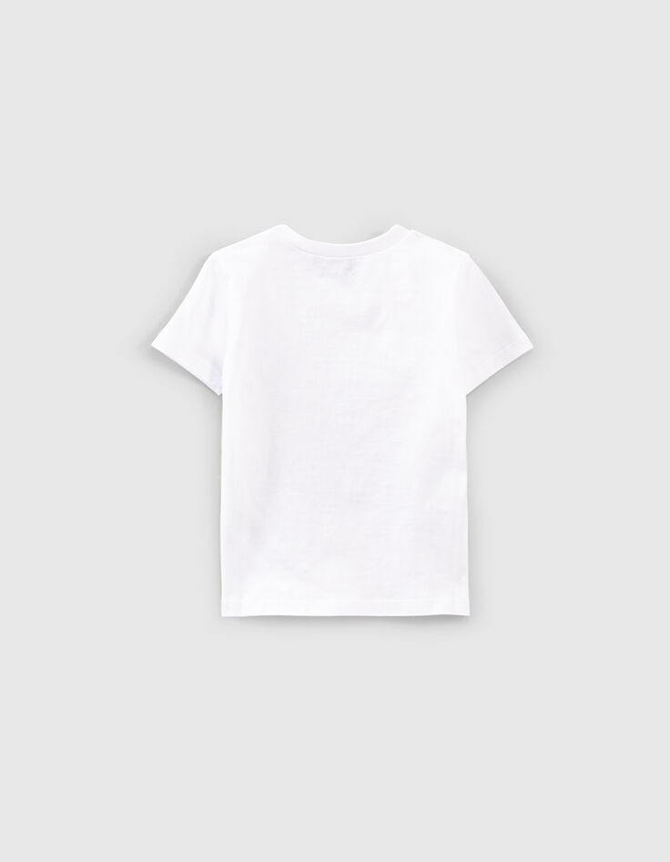 Weißes T-Shirt mit Gitarristenhund für Babyjungen -3