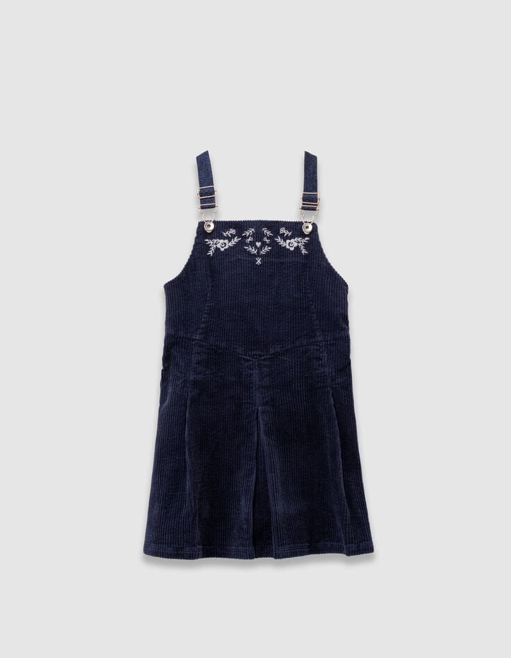 Girls’ 2-in-1 navy velvet dress and white T-shirt-5 Girls’ 2-in-1 navy velvet dress and white T-shirt-5