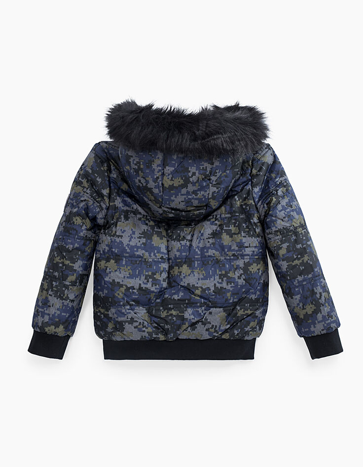 Anorak índigo estampado camuflaje pixelado niño -3 Anorak índigo estampado camuflaje pixelado niño -3