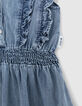 Blaues Mädchenjeanskleid mit Rüschen-8
