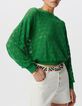 Pull vert tricot ajour&eacute; fa&ccedil;on crochet-2