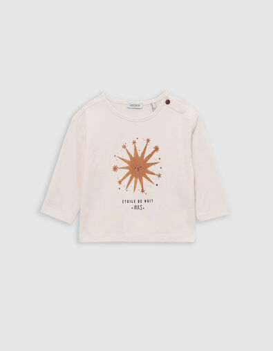 Ecru Bio-Baumwolle Nacht Stern T-Shirt Baby Mädchen - IKKS