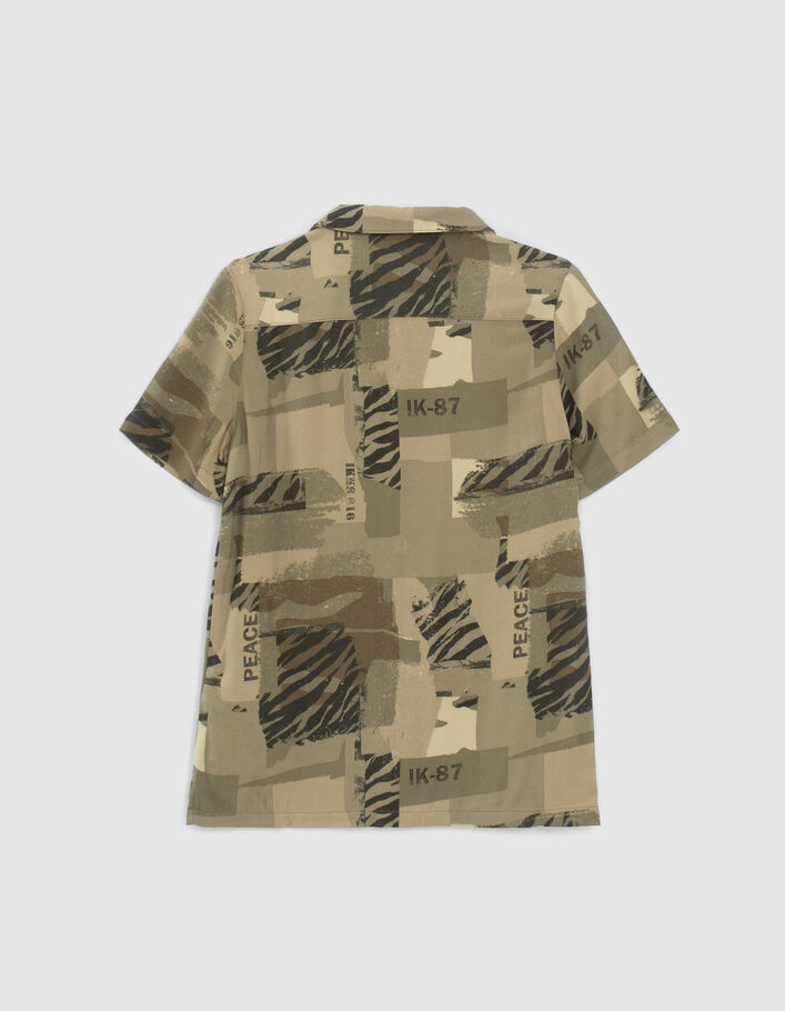 Khaki Jungenhemd aus EcoVero™ mit Camouflageprint - IKKS