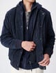 Donkerblauw su&egrave;de herenjack met afneembare capuchon-4