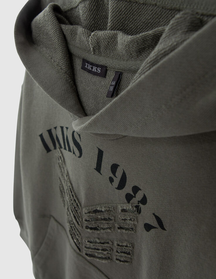 Sudadera caqui espigas desgastadas camuflaje niño-6