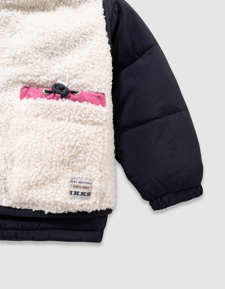 Girls’ 2-in-1 navy jacket and ecru gilet-5