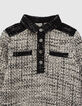 Robe chemise écrue façon tweed mini me fille-5