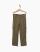 Pantal&oacute;n paperbag caqui estilo cargo ni&ntilde;a-3