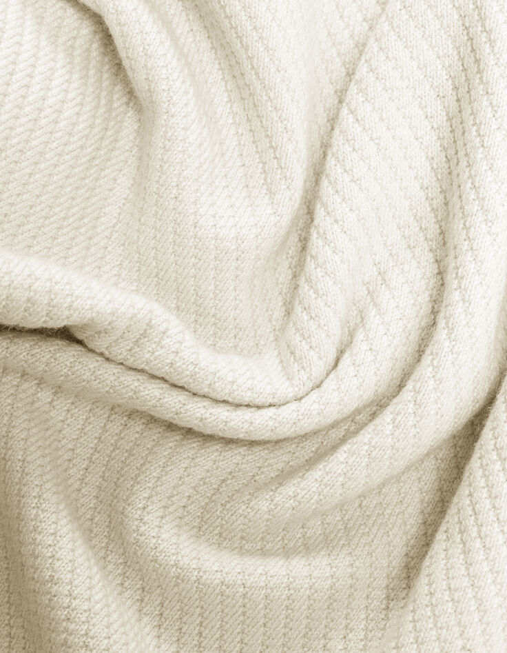 Pull écru tricot relief col rond Homme-6