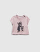 Lichtpaars T-shirt bio met glitter-lynx babymeisjes-1