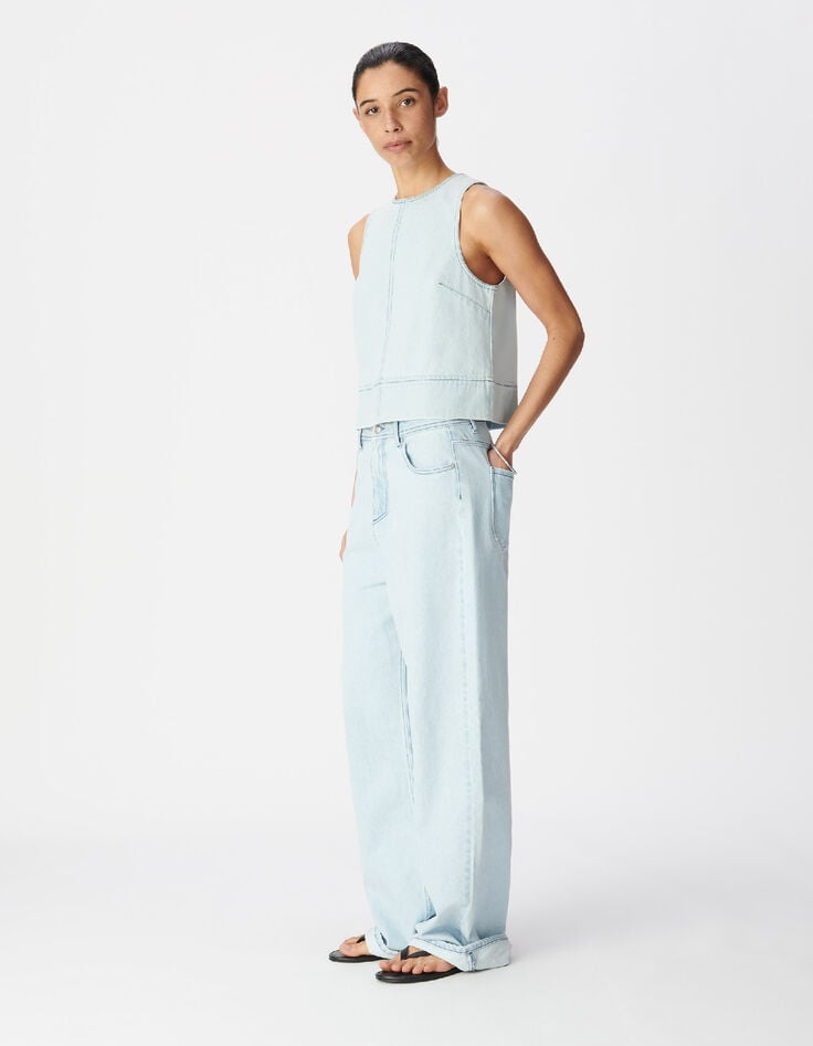 Women's Chisa blue wide-leg jeans-1